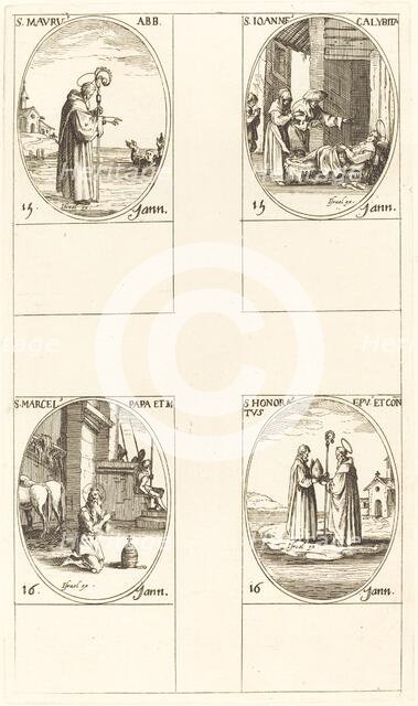 St. Maurus; St. John Calybite; St. Marcellus; St. Honoratus. Creator: Jacques Callot.