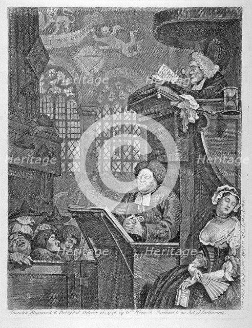 'The sleeping congregation', 1736. Artist: William Hogarth
