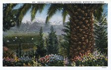 'Orange Groves and Snow Capped mountains, Winter in California', USA, 1924. Artist: Unknown