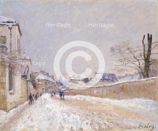 Rue Eugène Moussoir at Moret: Winter, 1891. Creator: Alfred Sisley.