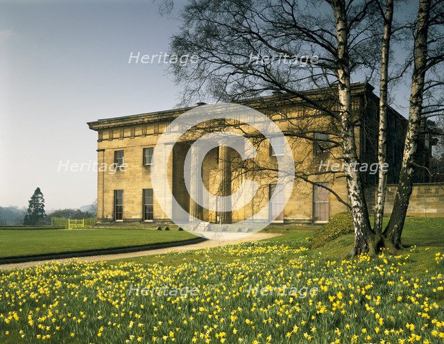 East front and daffodils, Belsay Hall, Northumberland, 1992. Artist: Unknown