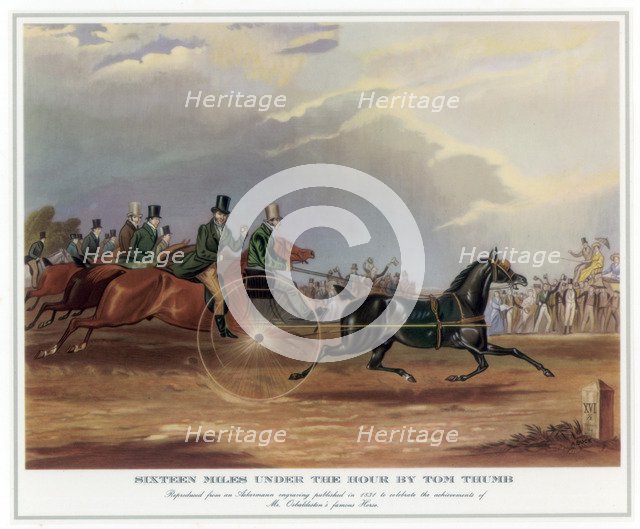 Sixteen Miles Under the Hour by Tom Thumb, 1831. Artist: Unknown