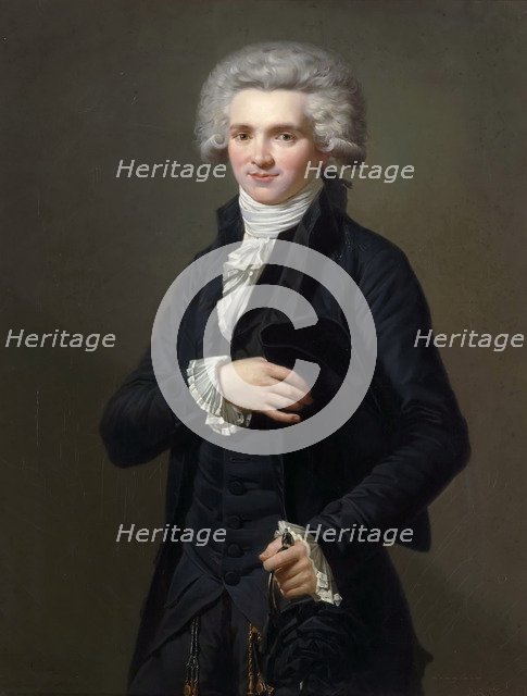 Portrait of Maximilien de Robespierre (1758-1794). Artist: Vigneron, Pierre Roch (1789-1872)