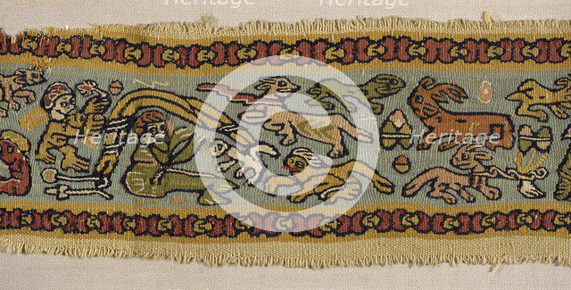 Fragment of a tapestry band, Coptic. Artist: Unknown.