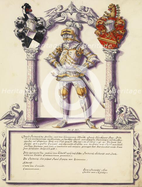 Friedrich II Hohenzollern; Chronicle of the Hohenzollern Family, about 1572. Creator: Jorg Ziegler.