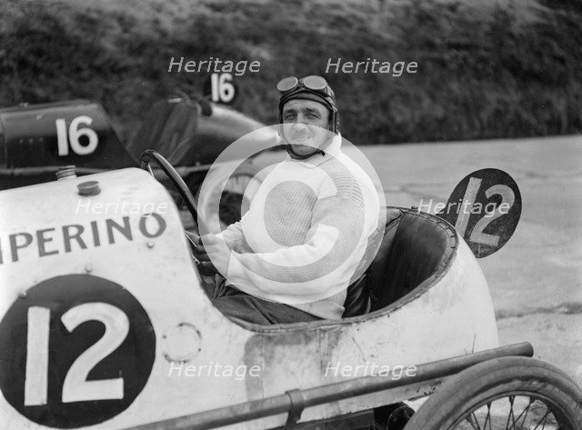 JS Wood in his Temperino at the JCC 200 Mile Race, Brooklands, Surrey, 1921. Artist: Bill Brunell.