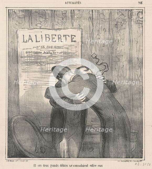 Et ces deux grands débris se consolaient, 19th century. Creator: Honore Daumier.