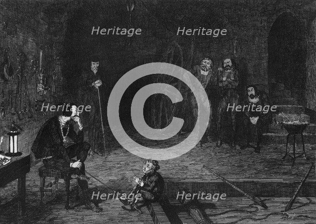 Xit wedded to the 'scavenger's daughter', 1840. Artist: George Cruikshank