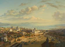 Constantinople from the Fire Tower of Beyazit. Artist: Sattler, Hubert (1817-1904)