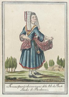 Costumes de Différent Pays, 'Femme Parée des Environs de la Tête de Buch Landes de Bordeaux', c1797. Creators: Jacques Grasset de Saint-Sauveur, LF Labrousse.