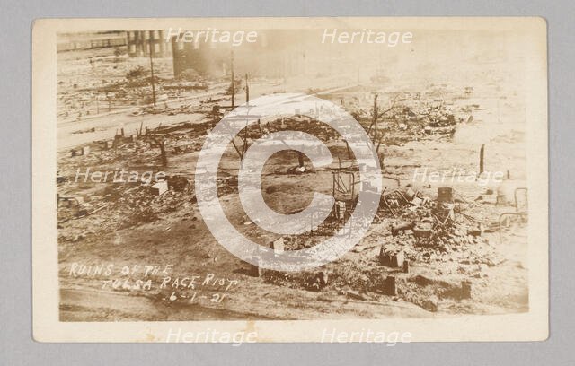 'Ruins of the Tulsa Race Riot 6-1-21', 1921. Creator: Unknown.