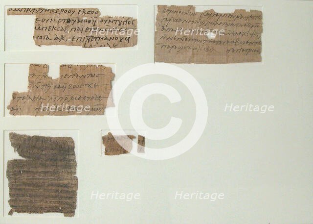 Papyri Fragments, Coptic, 7th century. Creator: Unknown.