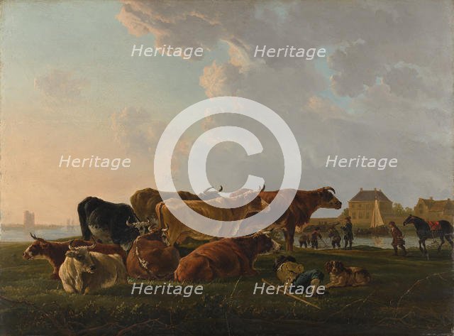 Landscape with Cattle, probably ca. 1800. Creator: Jacob van Strij.
