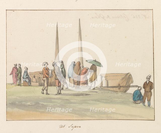 Traditional costumes of the island of Gozo, 1778. Creator: Louis Ducros.