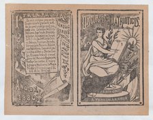 Front and back covers printed on the same sheet for patriotic discourses, ca. 190..., ca. 1900-1910. Creator: José Guadalupe Posada.