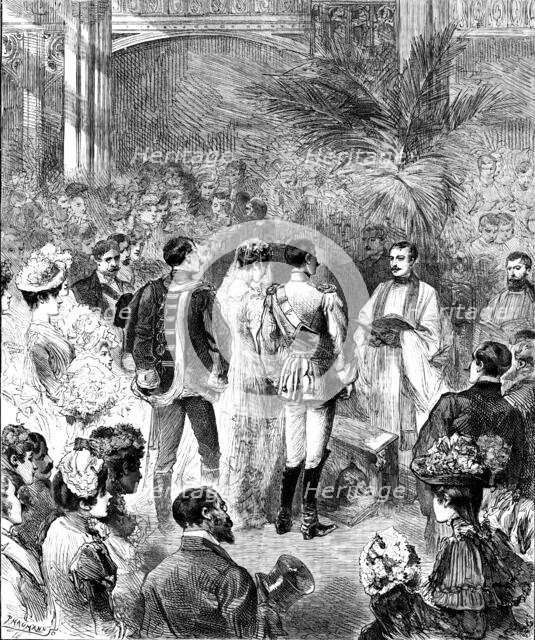 A Fashionable Wedding (marriage of Count Alexander Munster and Lady Muriel Hay)..., 1890. Creator: P Naumann.