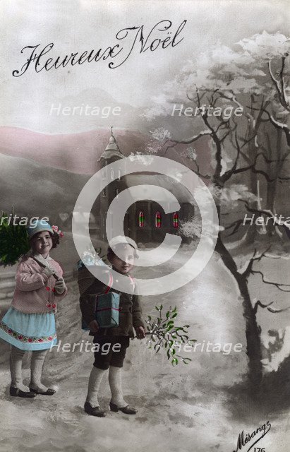 'Heureux Noël', (Happy Christmas), c1900-1919(?).Artist: Mesange
