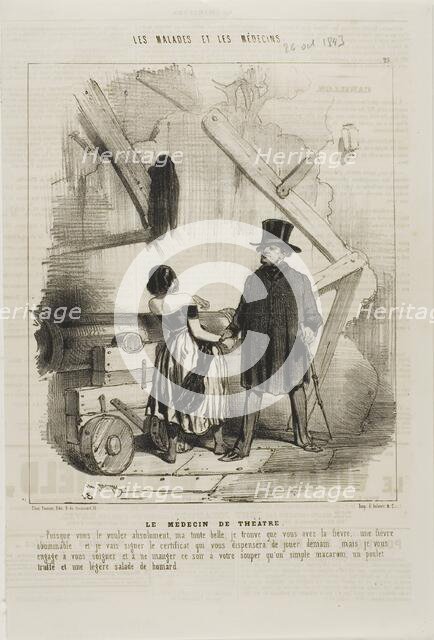 The Theatre Doctor (plate 25), 1843. Creator: Charles Emile Jacque.