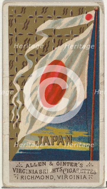 Japan, from Flags of All Nations, Series 1 (N9) for Allen & Ginter Cigarettes Brands, 1887. Creator: Allen & Ginter.