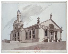South-east view of the Church of St Alfege, Greenwich, London, 1800. Artist: Anon