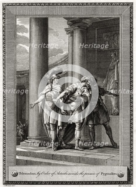 'Telemachus, by Order of Astarbe, avoids the pursuits of Pygmalion', 1775. Artist: T Cook