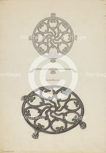 Trivet, c. 1938. Creator: Milton Grubstein.