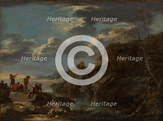 Bandits on a Rocky Coast, 1655-60. Creator: Salvator Rosa.