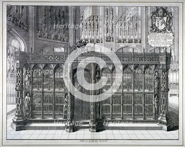 Monument to Henry VII and Queen Elizabeth in the king's chapel, Westminster Abbey, London, 1665. Artist: Wenceslaus Hollar