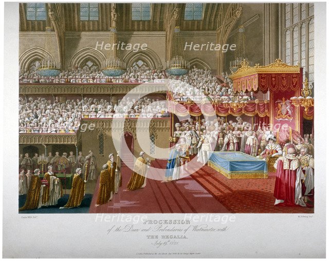 Coronation of King George IV, Westminster Hall, London, 1821 (1824).                                 Artist: Matthew Dubourg