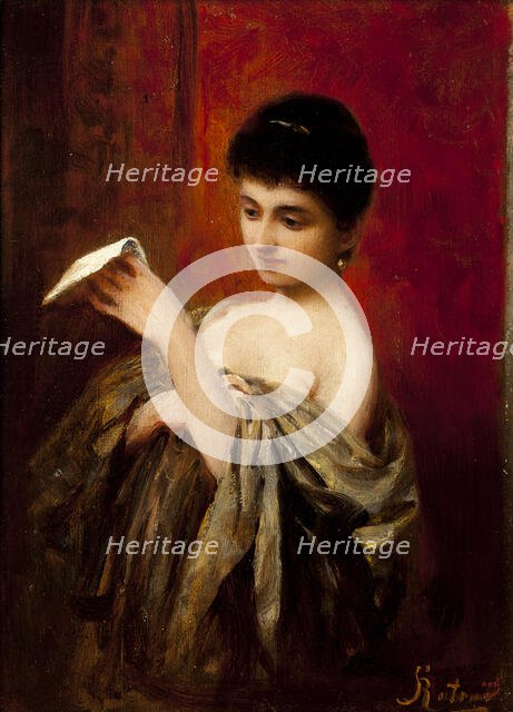 Lady with a Letter, c1895. Creator: Apolinary Kotowicz.