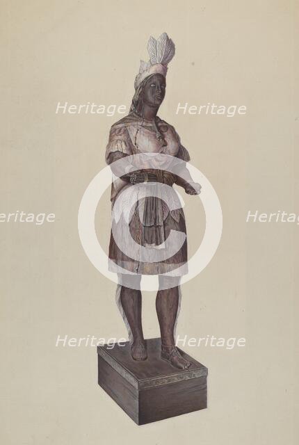Cigar Store Indian, c. 1937. Creator: Dorothy Handy.