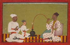 Seated Prince Smoking a Hookah, c, 1710-1715. Creator: Unknown.