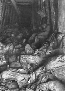 'Dans le tunnel du Cornillet; La formidable organisation souterraine devenue le sepulcre..., 1917. Creator: Unknown.