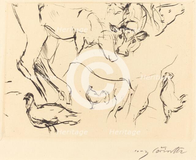 Verschiedene Tierstudien (Animal Studies), 1917. Creator: Lovis Corinth.
