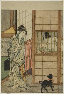 Woman After a Bath, from "Comparison of Alluring Beauties (Irokurabe enpu sugata)", c. 1781. Creator: Torii Kiyonaga.