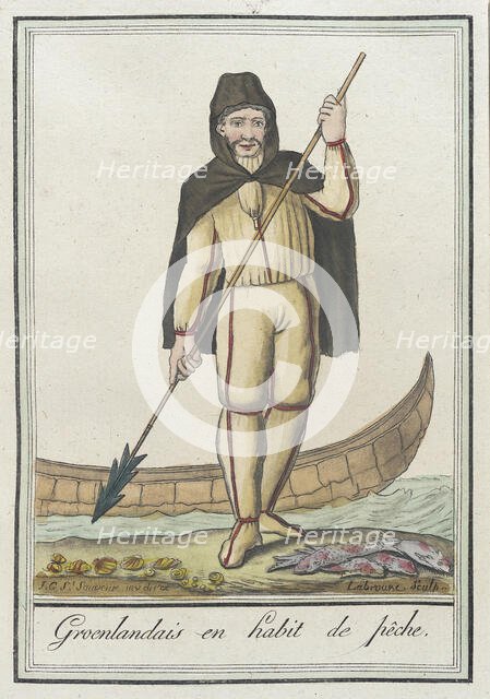 Costumes de Différents Pays, 'Groenlandais en Habit de Pêche', c1797. Creators: Jacques Grasset de Saint-Sauveur, LF Labrousse.