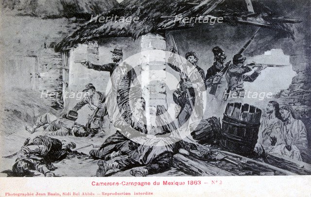 Battle of Camerone, campaign of Mexico, 1863, (20th century). Artist: Jean Basin
