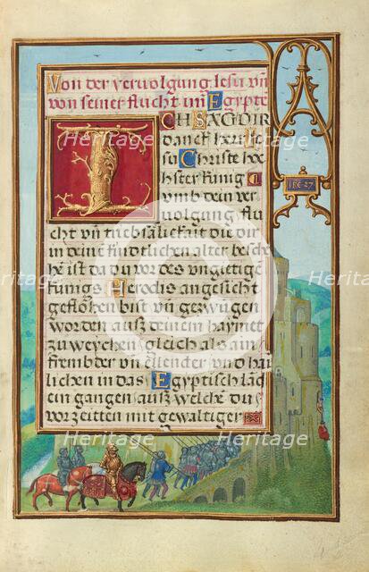 Border with Michal Helping David to Escape from Saul, about 1525-1530. Creator: Simon Bening.