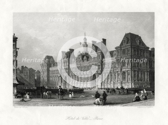 'Hotel de Ville, Paris', France, 1875. Artist: J Saddler