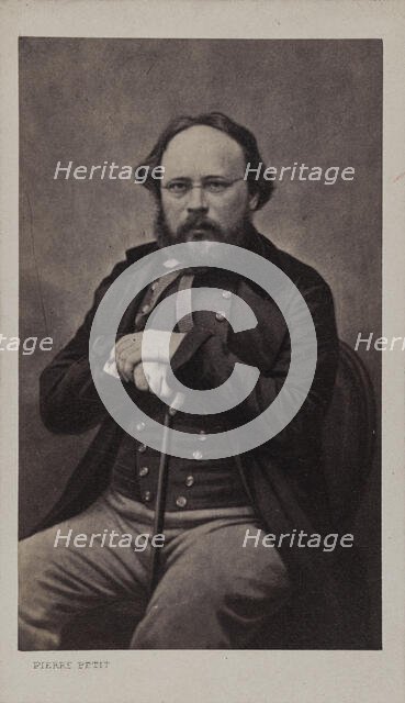 Portrait of Pierre-Joseph Proudhon (1809-1865), ca 1860. Creator: Petit, Pierre (1598-1677).