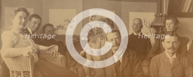 A social gathering in the veranda room, Dom Smith, Vladivostok, Russia, 1899. Creator: David M. Clarkson.