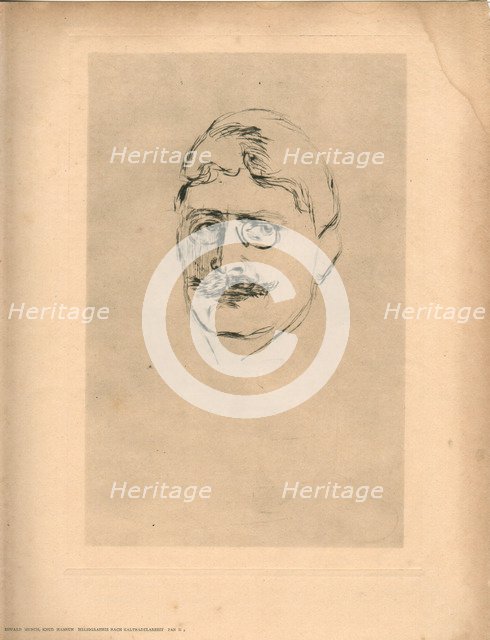 Portrait of the writer Knut Hamsun (1859-1952), 1896.