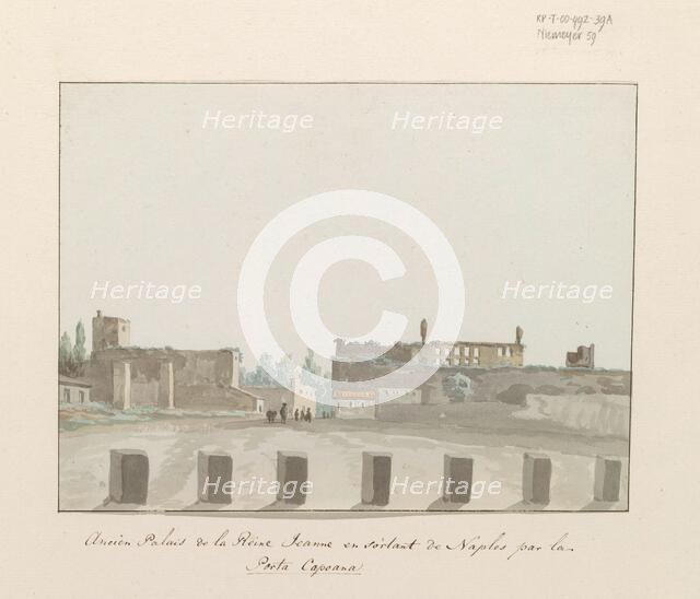 Ancient Palace of Queen Jeanne when leaving Naples through the Porta Capuana, 1778. Creator: Louis Ducros.