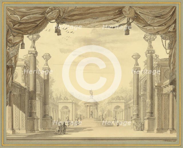 Stage design for the Opera "Alceste" by von Christoph Willibald Gluck, 1776. Creator: Bélanger, François-Joseph (1744-1818).