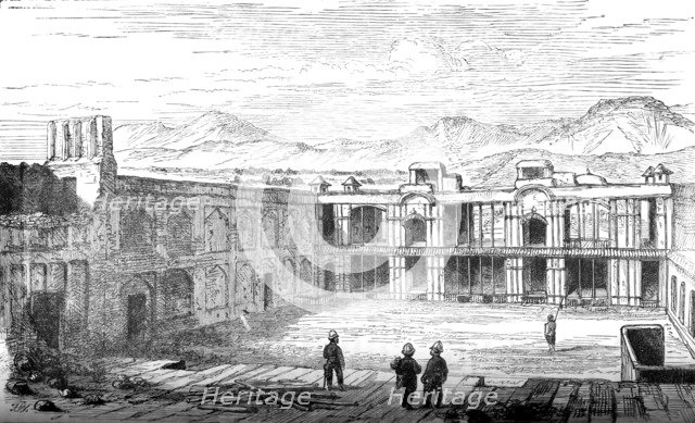 'Interior of the British Residency, Cabul, Looking South', 1879, (c1880). Artist: Unknown.