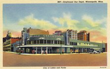 Greyhound Bus depot, Minneapolis, Minnesota, USA, 1937. Artist: Unknown