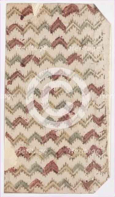 Sheet with overall zigzag pattern, 19th century. Creator: Anon.