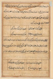 Page from Tales of a Parrot (Tuti-nama): text page, c. 1560. Creator: Unknown.