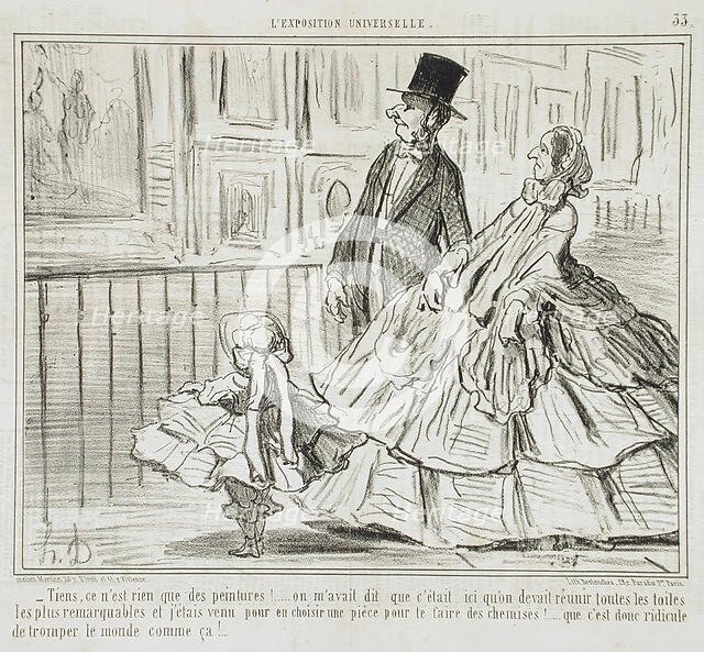 Tiens, ce n'est rien que des peintures!..., 1855. Creator: Honore Daumier.