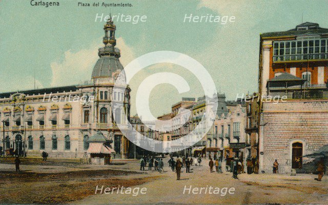 'Cartagena - Plaza del Ayuntamiento', c1900.  Artist: Unknown.